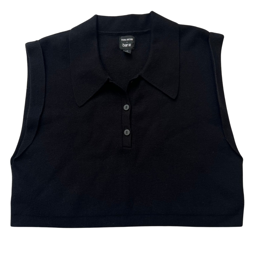 Sofia Richie x Bar III Women's Sleeveless Cropped Knit Polo Top Size‎ XS